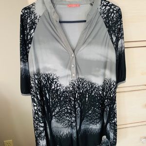 Gray & Black V-neck Tunic Sz 1x